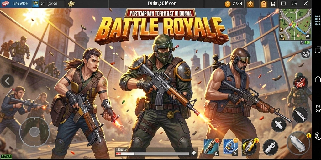 Tampilan gameplay seru dari game Battle Royale 2739 yang penuh aksi.