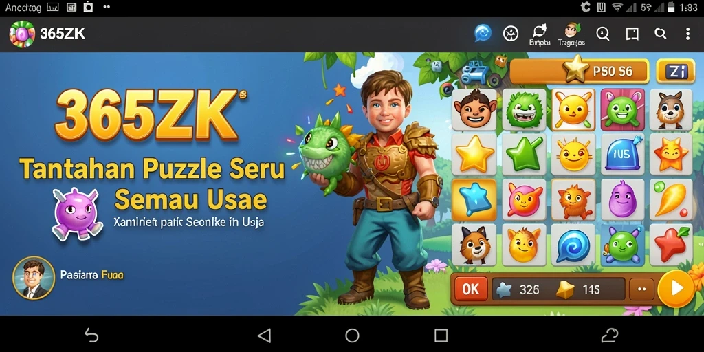 Tampilan gameplay seru game Puzzle 365ZK.