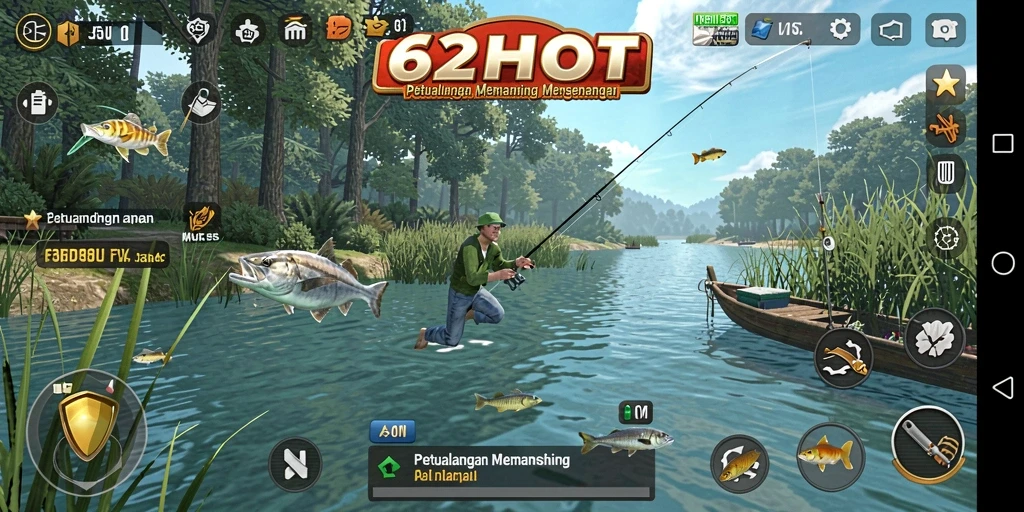 Tangkapan ikan besar dan seru dalam gameplay 62HOT.