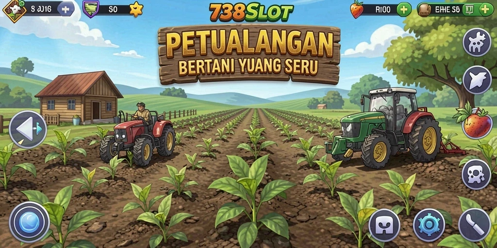 Screenshot gameplay 738SLOT menampilkan petualangan bertani yang seru.