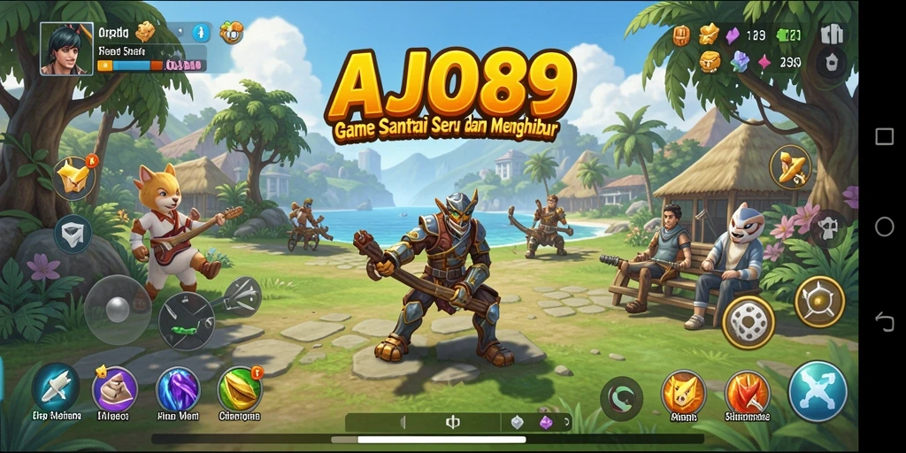Tangkapan layar AJO89 menampilkan aksi seru dalam gameplay yang penuh warna.