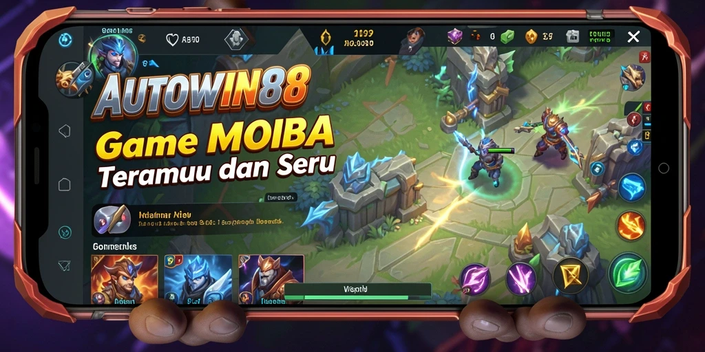Tangkapan layar AUTOWIN88 menampilkan aksi seru dalam pertempuran MOBA.