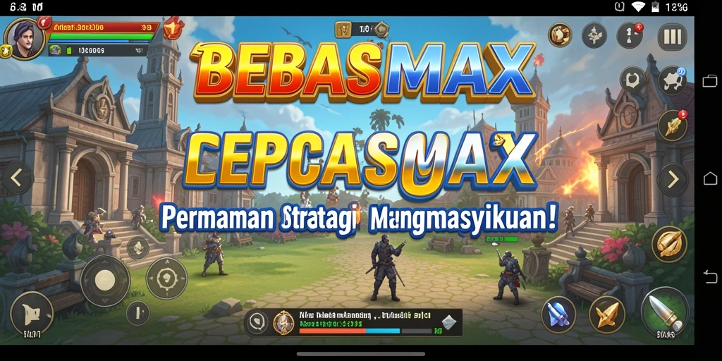 Tangkapan layar dari permainan strategi BEBASMAX dengan aksi intens.
