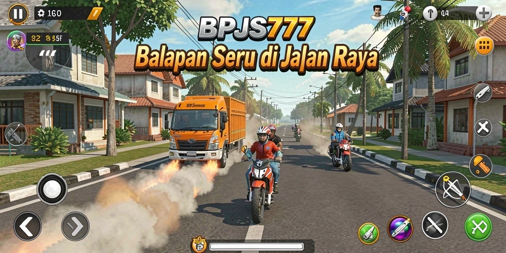 Tampilan gameplay balapan yang seru dan mendebarkan di BPJS777.