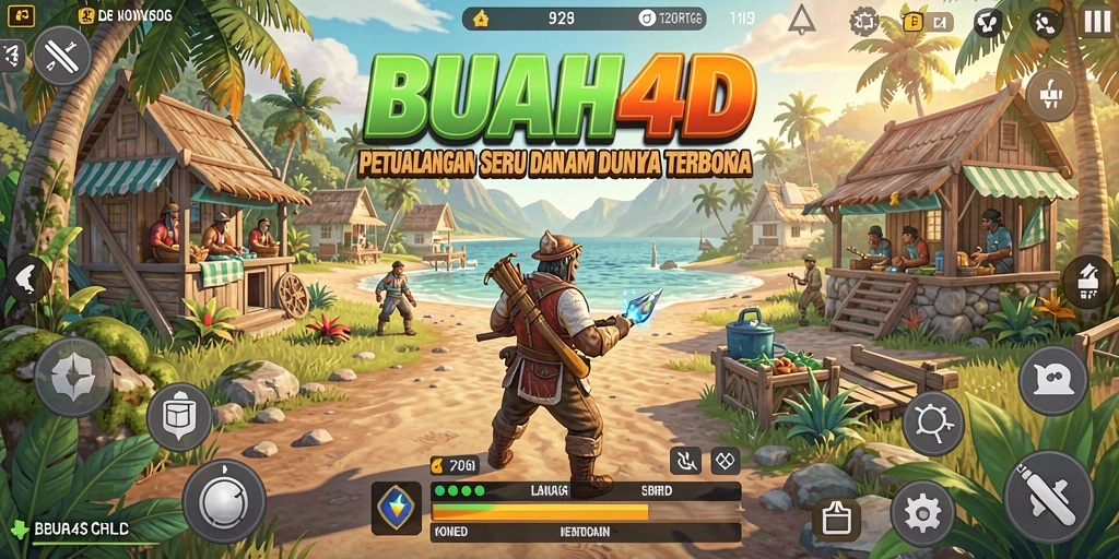 Tangkapan layar BUAH4D yang menunjukkan petualangan di dunia terbuka.