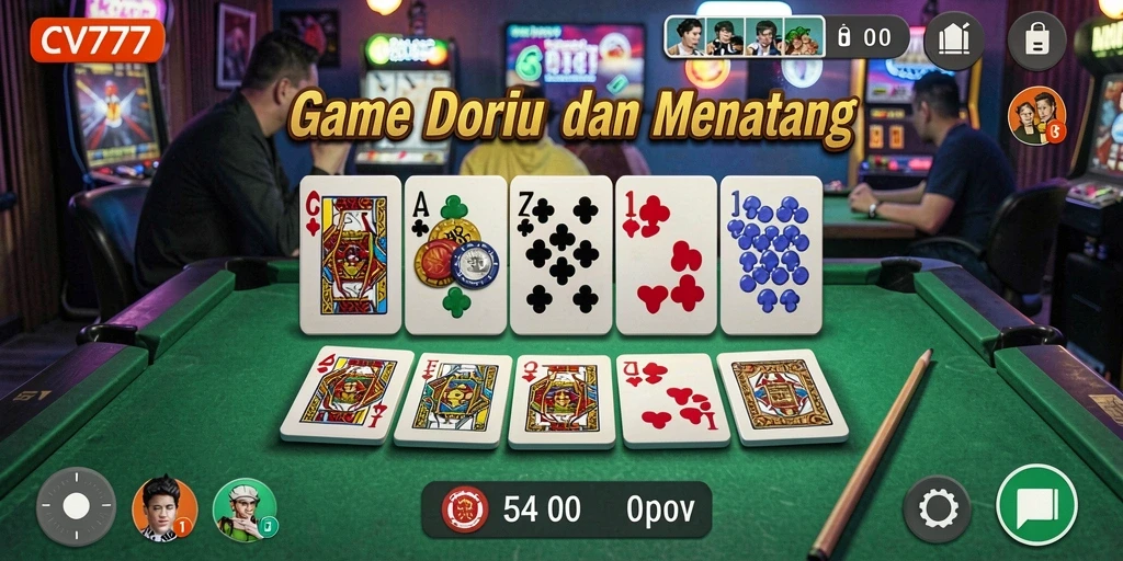 Tampilan gameplay menarik dalam permainan Domino CV777.
