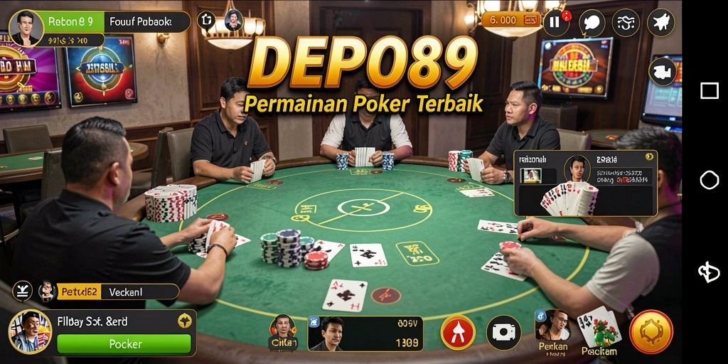 Tampilan utama DEPO89 menunjukkan gameplay poker yang menarik dan mendebarkan.