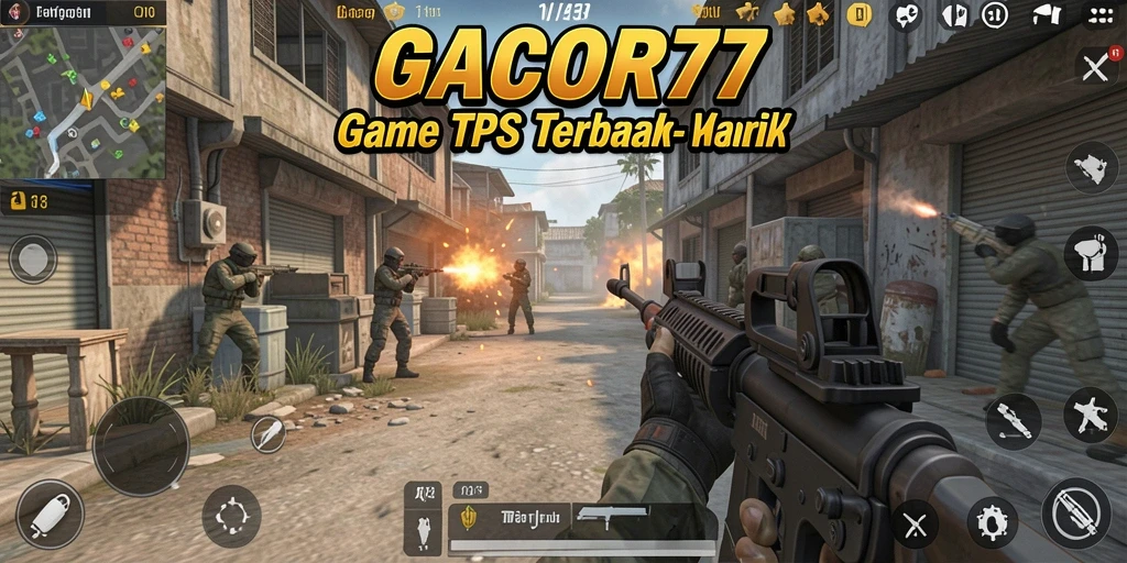 Screenshot gameplay GACOR77 menampilkan aksi tembak-menembak yang mendebarkan.