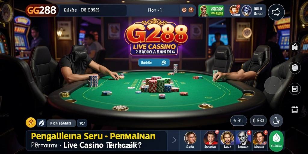 Tampilan menarik dan antarmuka gameplay Live Casino GG288.