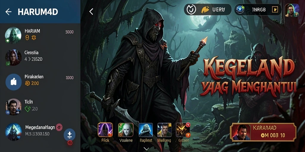 Screenshot gameplay HARUM4D menunjukkan suasana Horror yang mencekam.