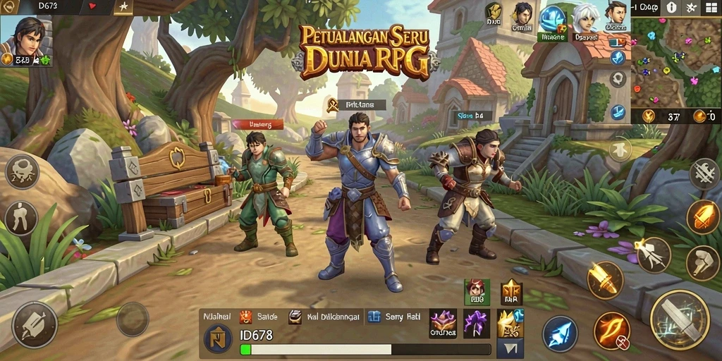 Screenshot permainan ID678 menampilkan pertempuran yang mendebarkan dalam dunia RPG.