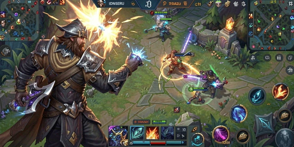 Tampilan gameplay <strong>IDNSERU</strong> yang menarik dan penuh strategi di arena pertempuran.