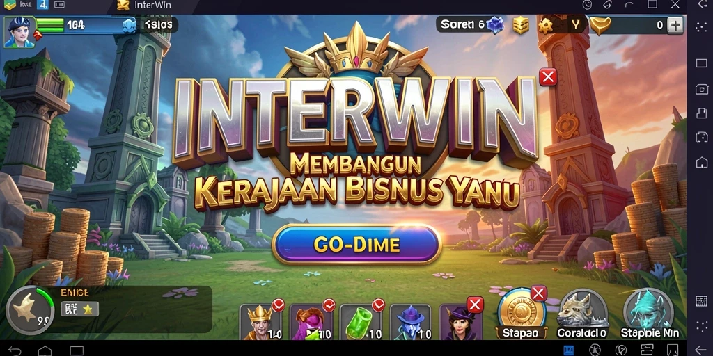 Screenshot INTERWIN menampilkan gameplay menarik dari membangun bisnis.