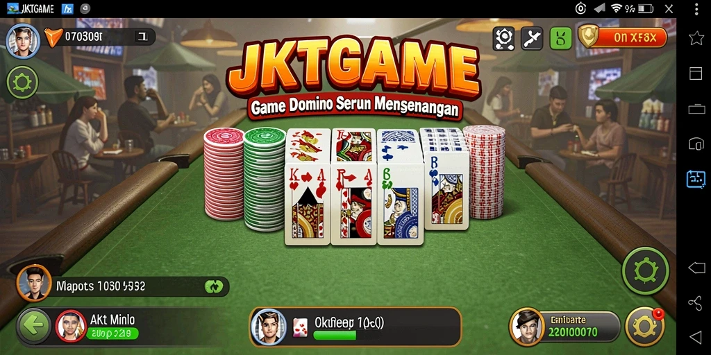 Screenshot JKTGAME menampilkan gameplay Domino yang seru dan menantang.