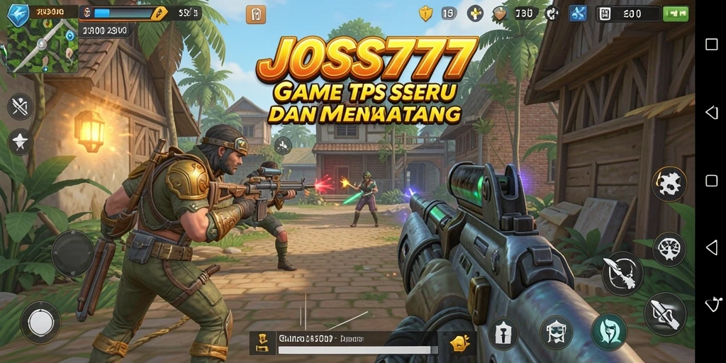 Screenshot utama JOSS777 menampilkan aksi pertempuran yang mendebarkan dalam TPS.