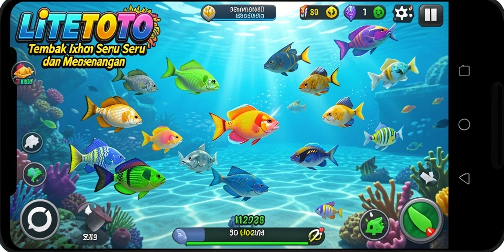 Screenshot menampilkan gameplay seru dari LITETOTO Tembak Ikan.