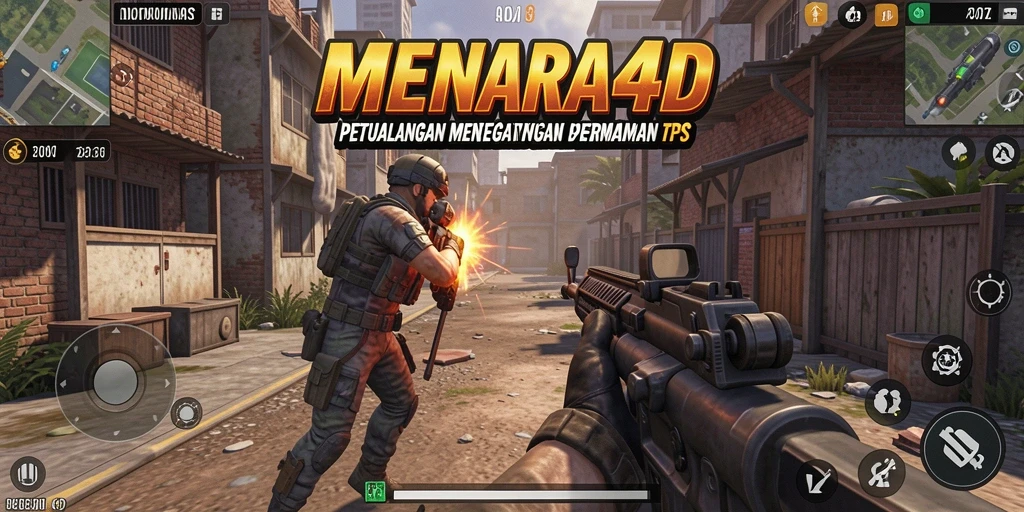 Tangkapan layar MENARA4D menampilkan aksi seru dalam gameplay TPS.