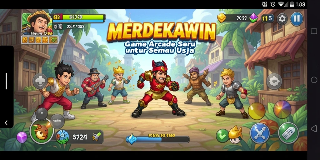 Screenshot menunjukkan gameplay seru MERDEKAWIN dengan tantangan menarik.