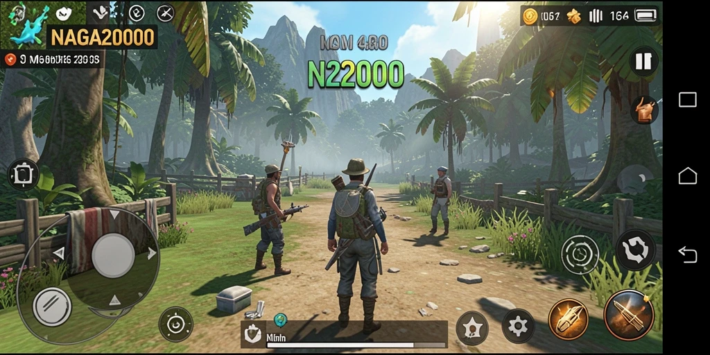 Screenshot menunjukkan gameplay menarik NAGA2000 dengan interaksi karakter.