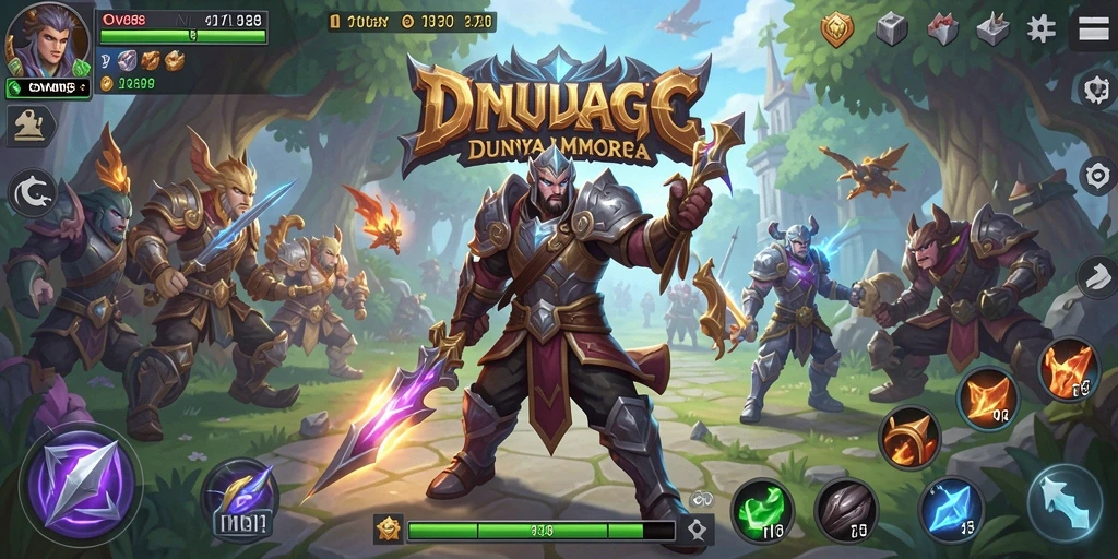 Screenshot gameplay OVO88 yang menampilkan aksi seru dalam pertempuran MMORPG.