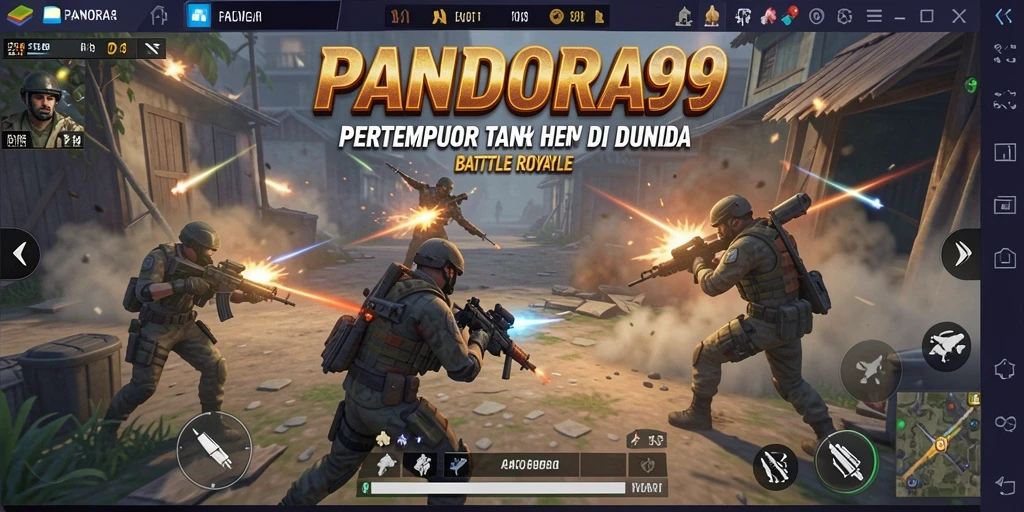 Tangkapan layar menunjukkan aksi pertempuran epik di PANDORA99.
