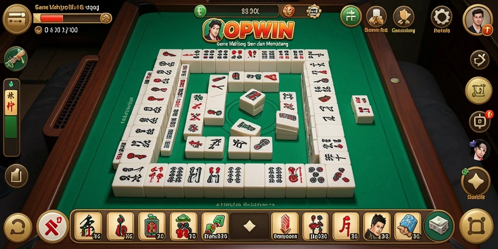 Tampilan gameplay POPWIN dengan ubin Mahjong yang berwarna-warni dan menarik.