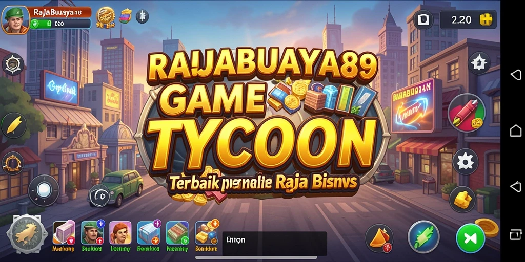 Tampilan seru gameplay RAJABUAYA89 dalam mengelola bisnis.