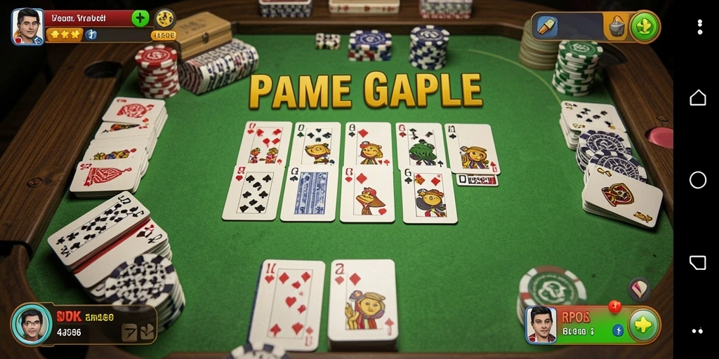 Tampilan gameplay RPOK yang seru dan interaktif dalam permainan Gaple.
