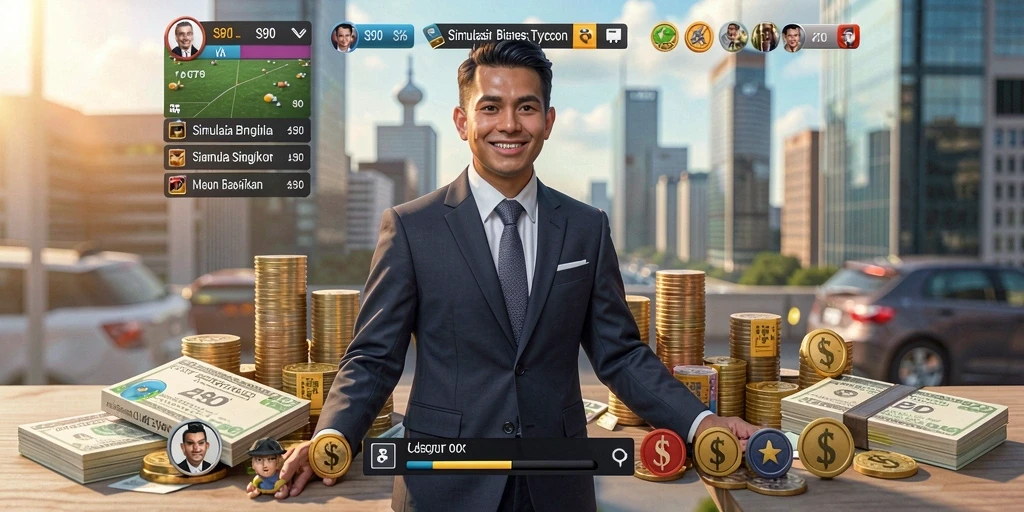 Screenshot S80 menampilkan aksi seru dalam simulasi bisnis Tycoon.