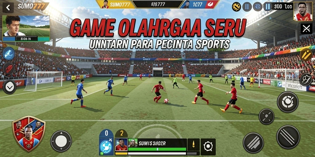Tangkapan layar dari gameplay SUMO777 yang menampilkan aksi olahraga yang seru.