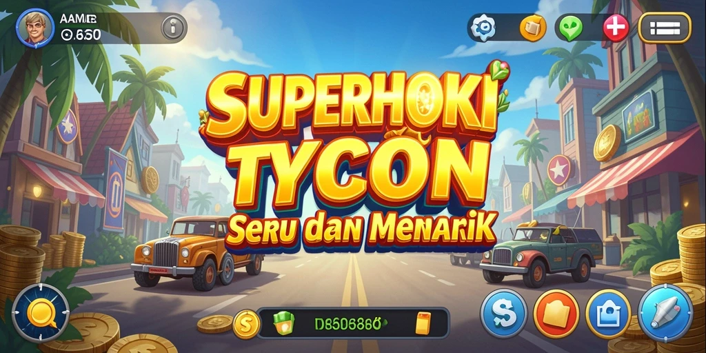 Screenshot gameplay <strong>SUPERHOKI</strong> yang menampilkan manajemen bisnis.