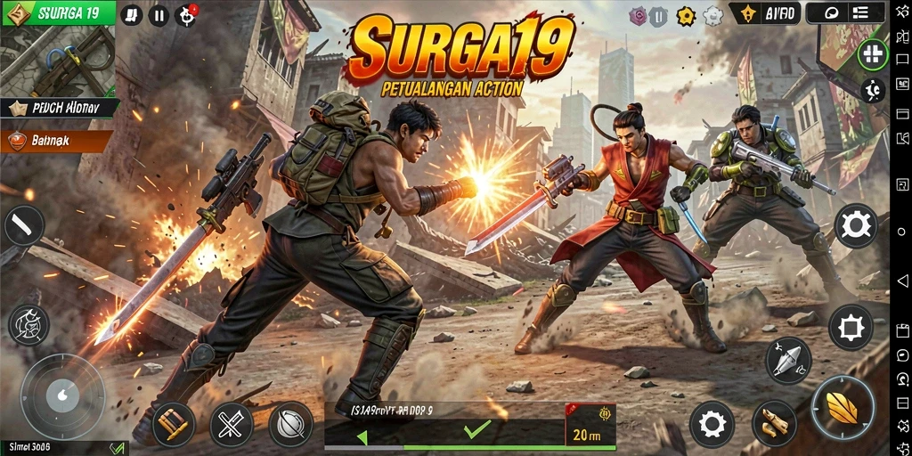 Gameplay SURGA19 yang penuh aksi dan tantangan seru.
