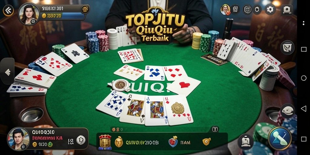 Screenshot utama TOPJITU menampilkan gameplay seru permainan QiuQiu.